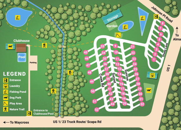 Map of Pebble Hill RV Resort & Campground